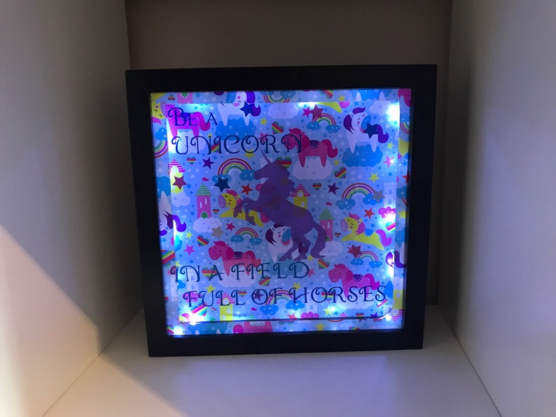 Unicorn light up frame, light up unicorn, unicorn gift, unicorn frame, image 3