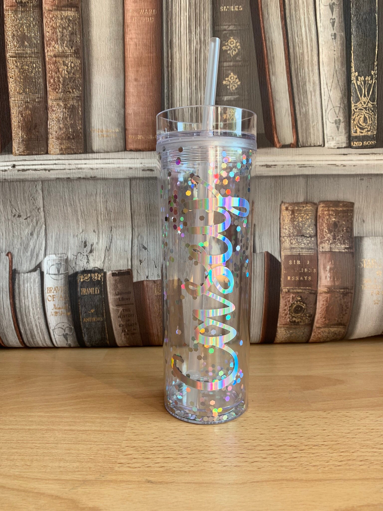 Personalised glitter cup glitter cup with straw glitter Etsy