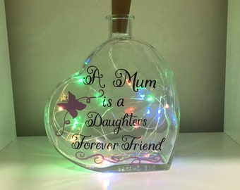 Mum  - Daughter light bottle, forever friends light bottle, forever friends gift, mum gift, daughter gift, Mother's Day gift, birthday gift
