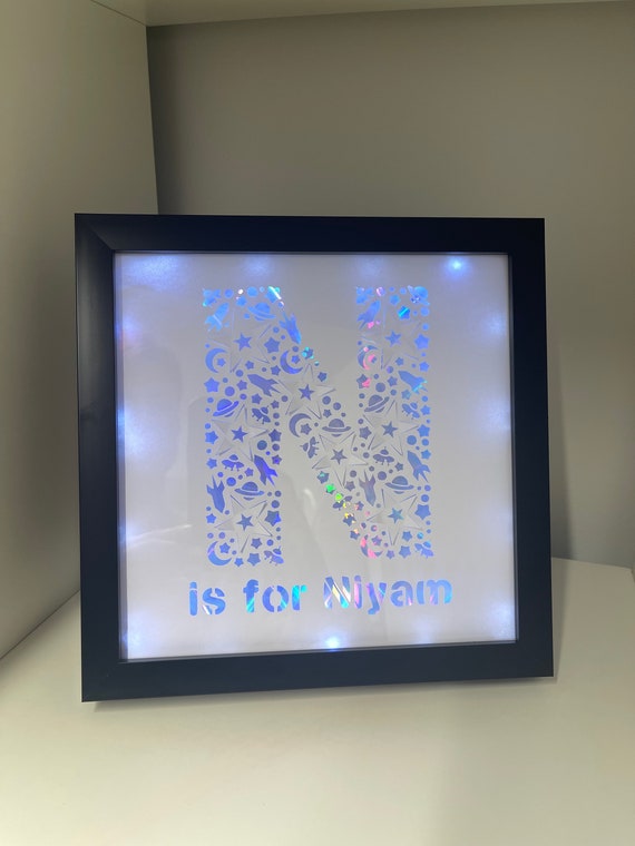 Personalised initial light up frame,