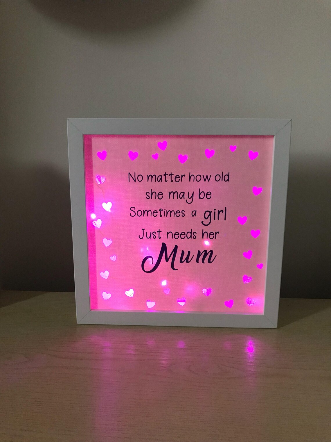 Mum Light up Frame Mum Frame Mum Gift Heart Frame Etsy UK