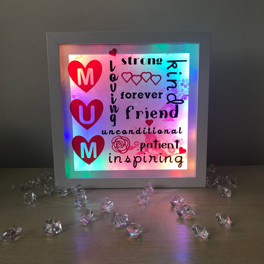 Mum Light up Frame, Mum Gift, Etsy UK