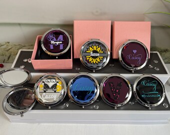 Personalised compact mirror, beauty mirror