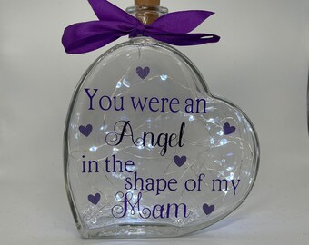 Angel Mum light bottle, mum light bottle, mum gift, memorial gift, mothers day gift, granny gift, nana gift,