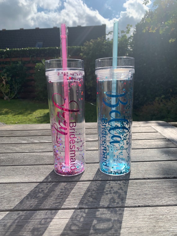 Personalised Glitter Cup, Glitter Cup With Straw, Glitter Tumbler