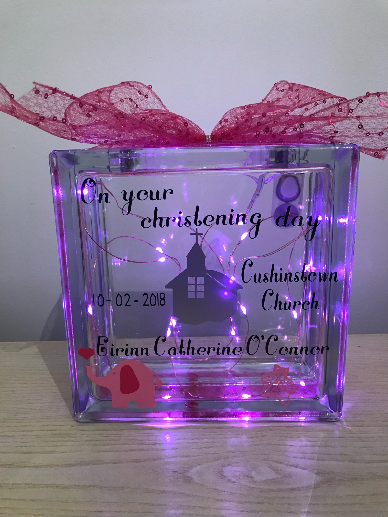 Large Christening Light Block Christening Gift Baptism Gift Etsy UK