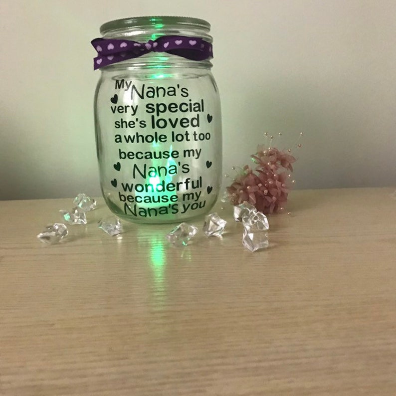 Nanny Gift Nana Gift Mothers Day Gift Light Jar Quote Jar | Etsy
