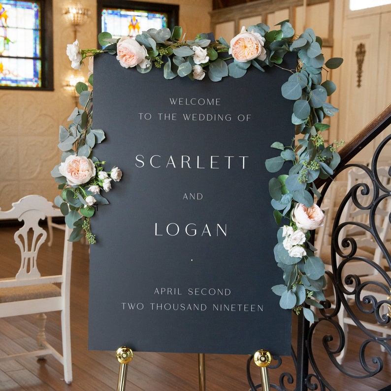 Personalized Welcome Wedding Sign Custom Welcome Wedding Sign Reception Welcome Sign SC Elegant Wedding Welcome Sign Large Ceremony Sign
