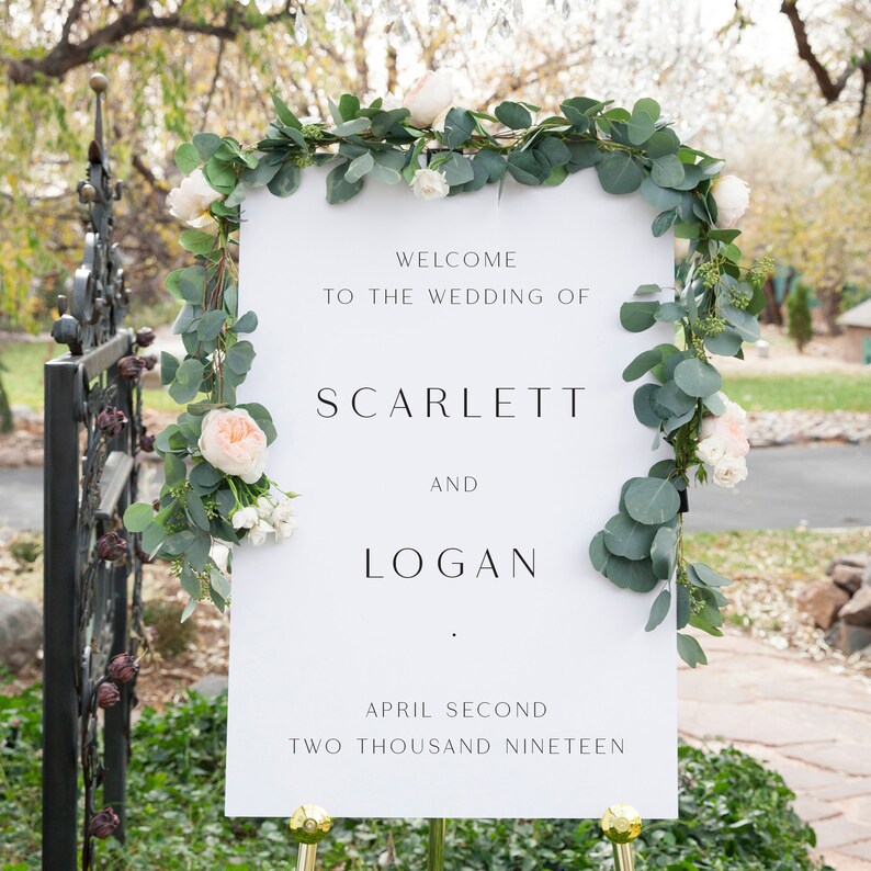 Personalized Welcome Wedding Sign Custom Welcome Wedding Sign Reception Welcome Sign SC Elegant Wedding Welcome Sign Large Ceremony Sign