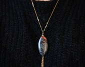 Handmade one of a kind Picasso Picture Jasper and gold filled necklace, Autumn jewelry, Gift for her, Birthday gift