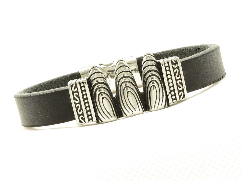 gift dragon/'s claws BLACK men/'s leather cuff bracelet men/'s bracelet for him magnetic clasp stainless steel for man natural leather