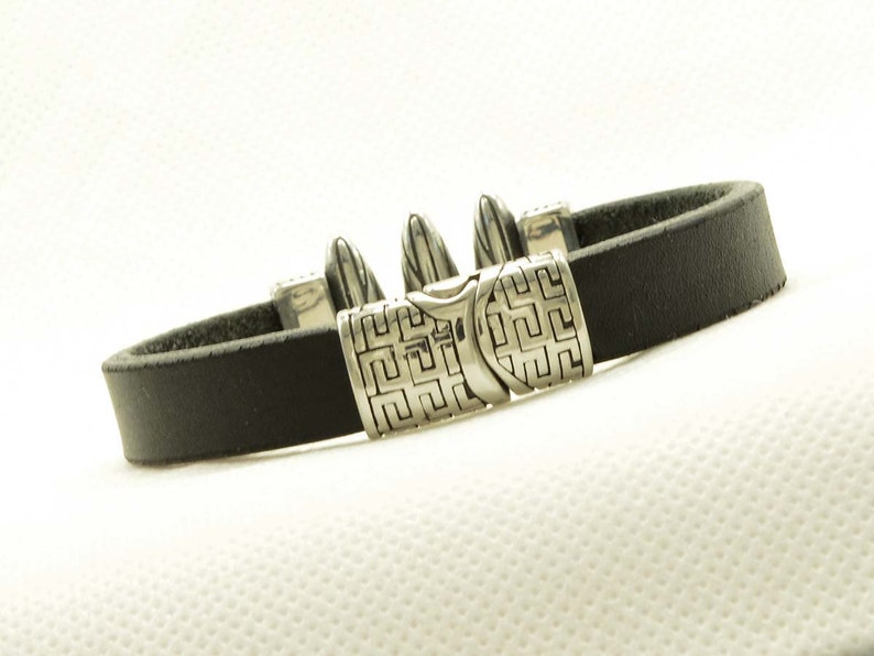 gift dragon/'s claws BLACK men/'s leather cuff bracelet men/'s bracelet for him magnetic clasp stainless steel for man natural leather