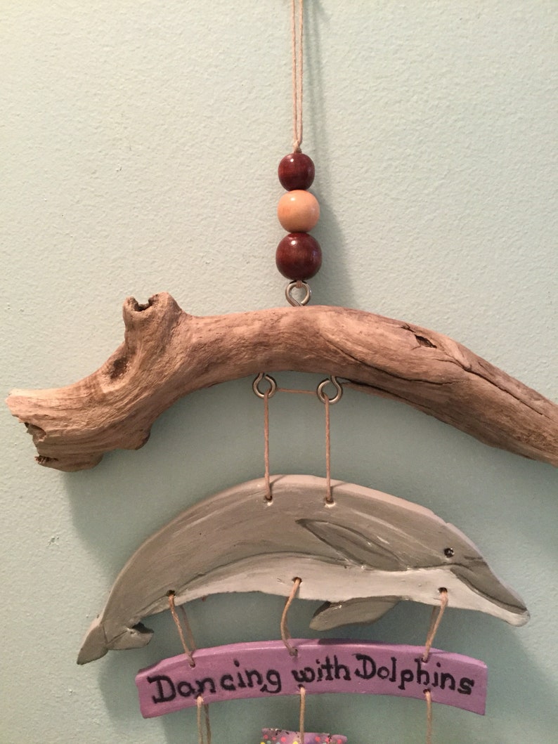 Driftwood wall art Dancing with dolphins in my Flip Etsy