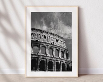 THE COLOSSEUM, Black and White Photography Print, Travel Photography Print, Rome Photography, City Photography, Wanderlust, Wall Art, Home