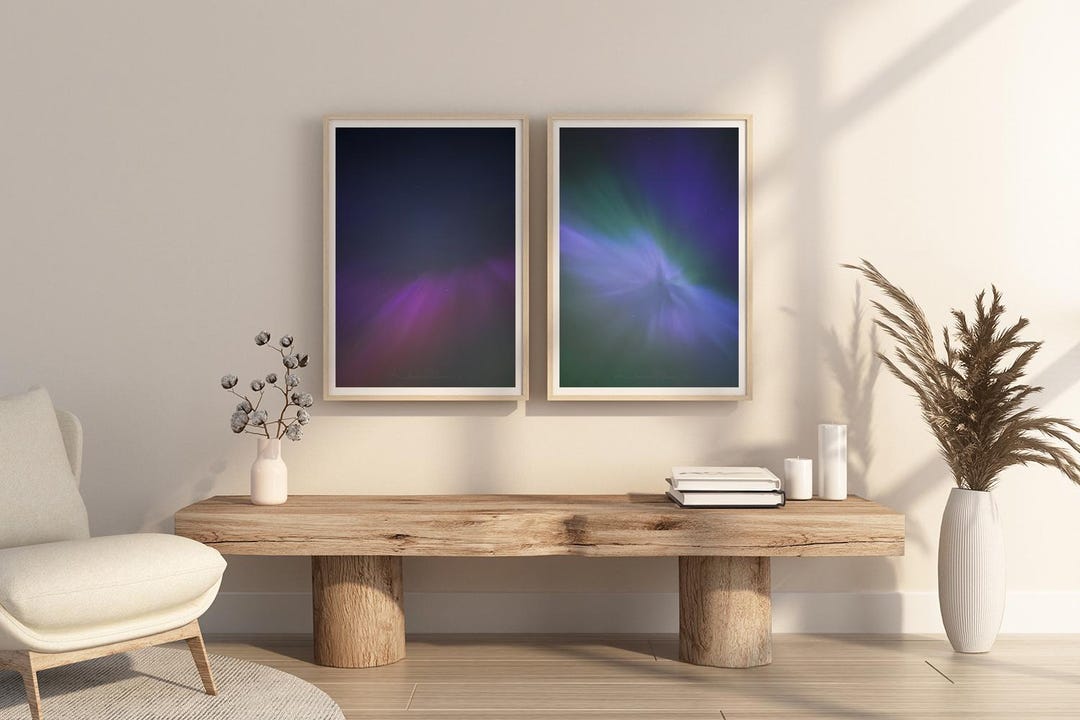 Northern Lights Photography Print Set: Ireland Aurora Borealis Wall Art ...