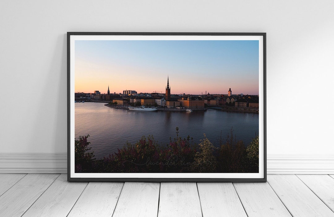 Stockholm Sunset Photography Print: Gamla Stan Skyline Wall Art - Etsy