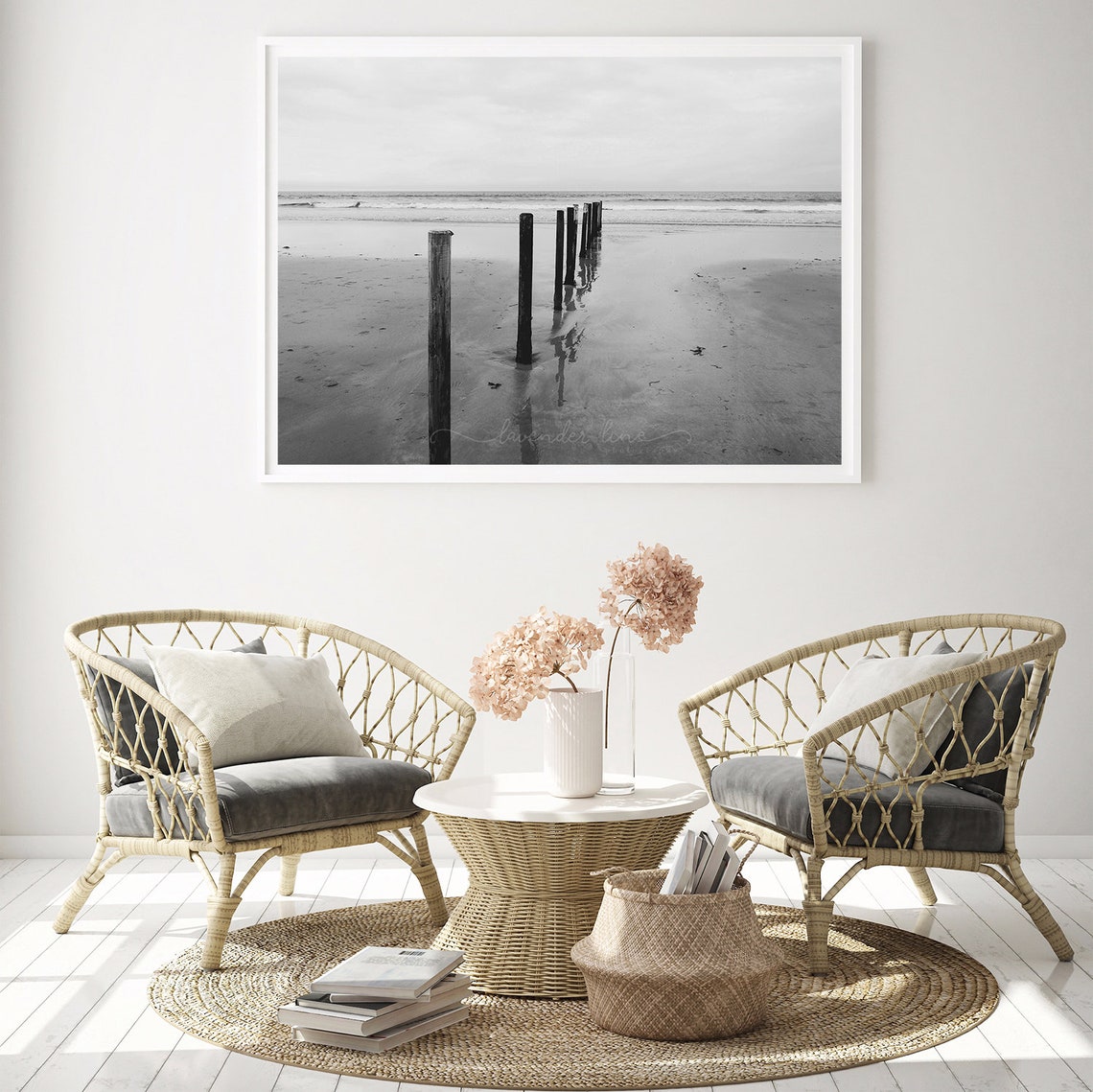PORTSTEWART RAIN, Black and White Photography Print, Landscape, Beach ...