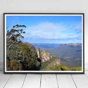 TRE SORELLE, Stampa fotografica a colori, Blue Mountains, Three Sisters, Australia, Nuovo Galles del Sud, Voglia di viaggiare, Viaggi, Arredamento per la casa, Arte murale