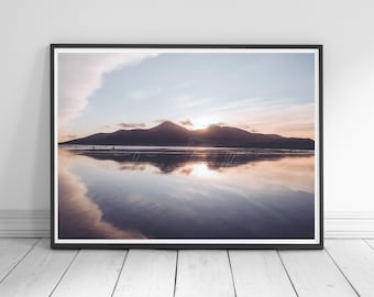 INTO CLOUD BLUE, Colour Photography Print, Mourne Mountains, Murlough Beach Sunset, Newcastle, Northern Ireland, Wanderlust, Home Decor