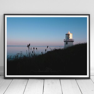SUNSET LIGHTHOUSE | Colour Photography Print | Blackhead Lighthouse | Whitehead Coastal Sunset Print | Northern Ireland Wall Art | Home