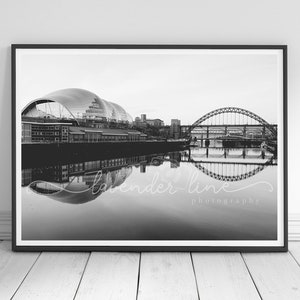 Newcastle Tyne Bridge Photography Print: Sage Gateshead Reflection