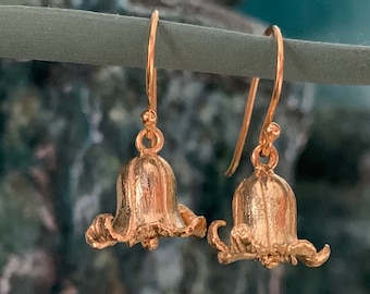 Sterling Silver Bluebell Flower Earrings: 3D Woodland Jewellery