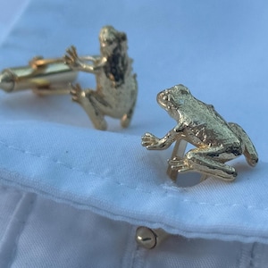 Hand Made 3D Sterling Silver Solid Frog Cufflinks
