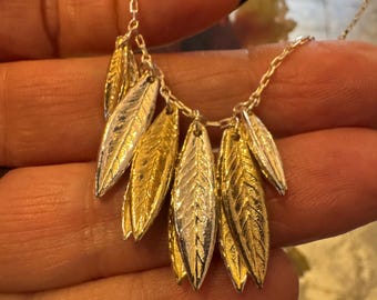 Olive leaf necklace, solid silver olive necklace