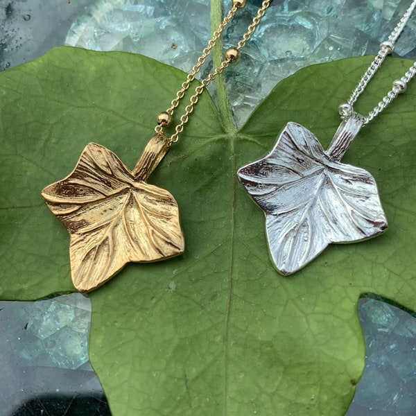 Sterling Silver Ivy Leaf Necklace