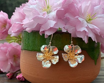 Cherry Blossom Earrings: Sterling Silver Flower jewellery