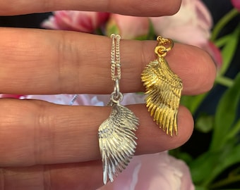 Sterling Silver Angel Wing Necklace, Guardian Jewellery, Layered Necklace