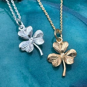 Sterling Silver Shamrock Pendant: Good Luck Clover Necklace