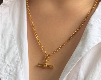 Stylish Sterling Silver T-Bar Pendant; Trendy Jewelry, Classic Jewellery,