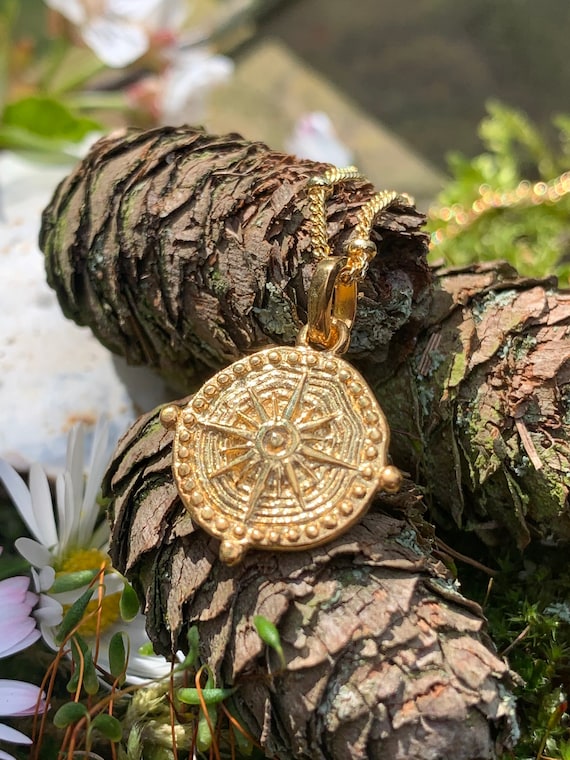 Compass Pendant Handmade Sterling Silver/ Gold Necklace