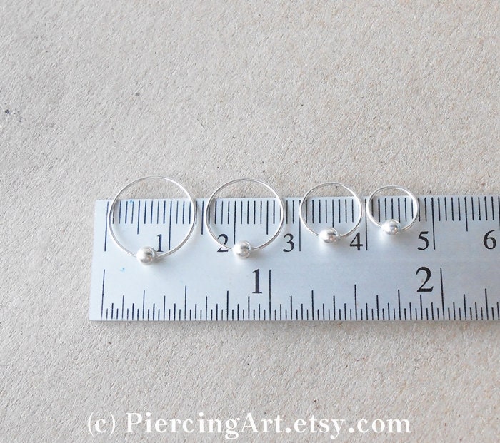 Set 4 Sizes OR Your Select Silver Captive Hoop Earrings - Etsy