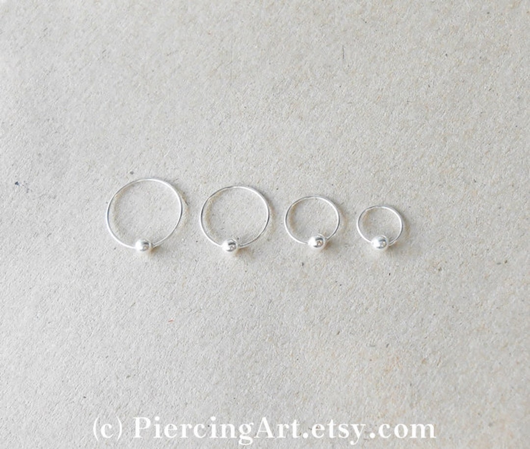 Set 4 Sizes OR Your Select Silver Captive Hoop Earrings Etsy