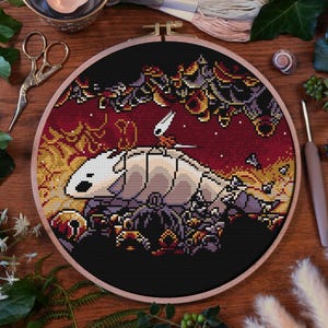 Bell Beast Cross Stitch Pattern PDF – Hollow Knight Silksong