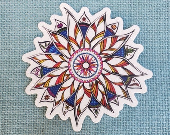 Bright Day Mandala Sticker - Original Design - Mandala Art - Mandala Sticker - Gift for Her - Gift for Him