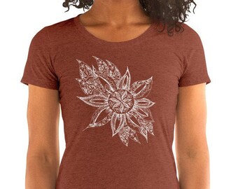 Sideways Mandala Ladies' Short Sleeve T-shirt - Original Design - Mandala Art - Women's T-Shirt - Bohemian Gift