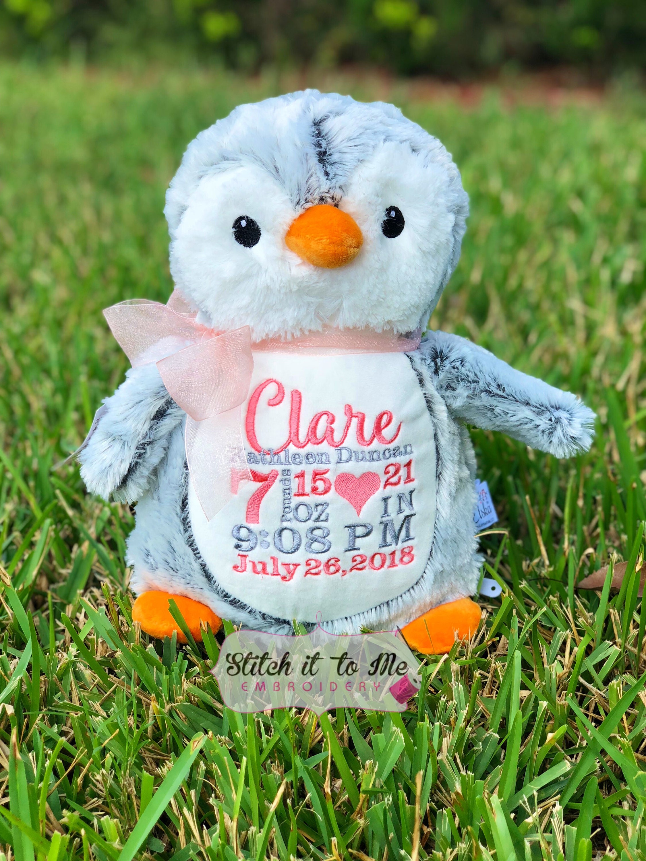 personalized stuffed penguin