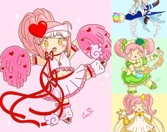 Shugo Chara Hinamori Amu Amulet Heart Spade Clover Diamond 5*7 Print