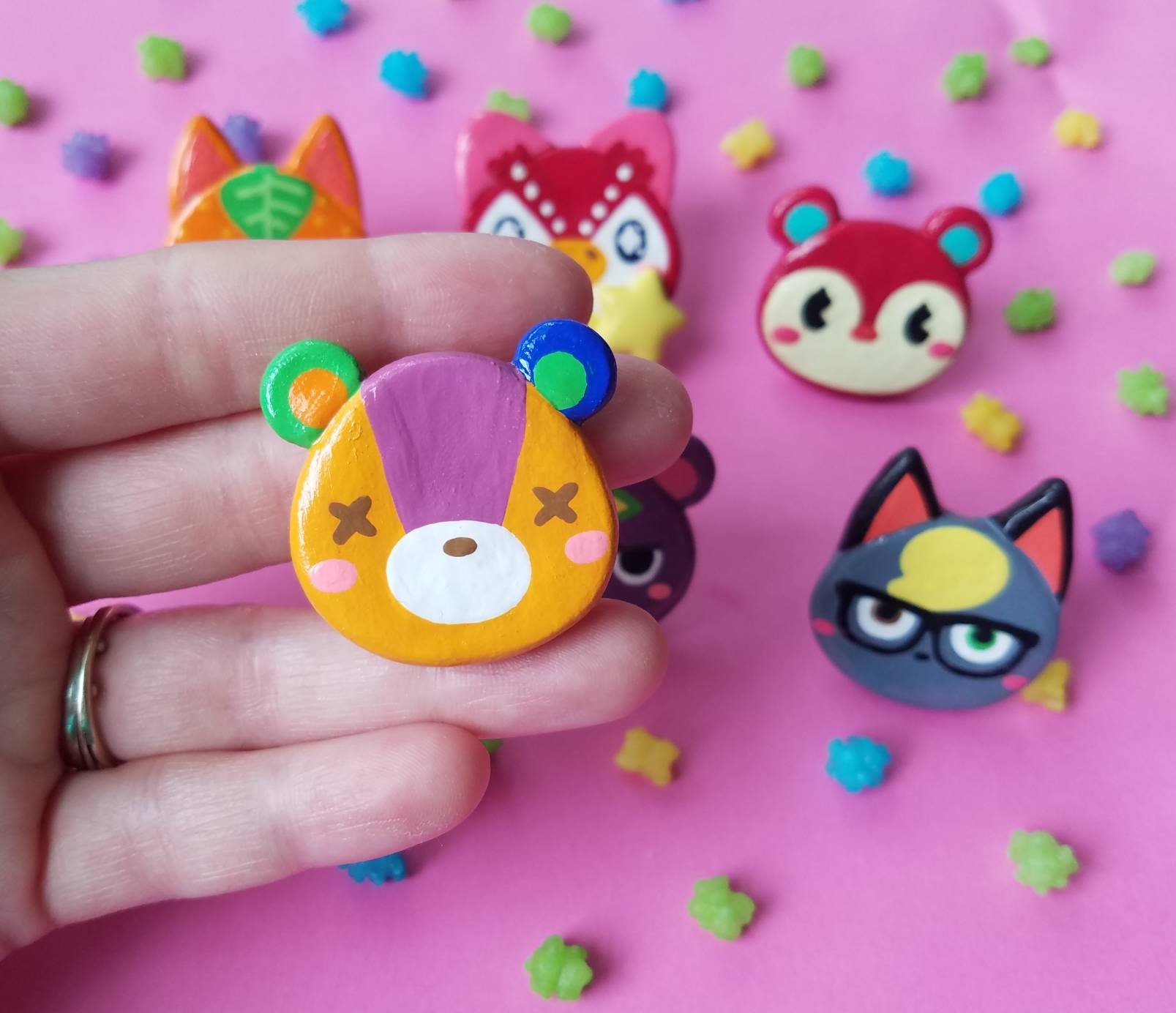 Animal Crossing Polymer Clay Pins Set B Etsy UK