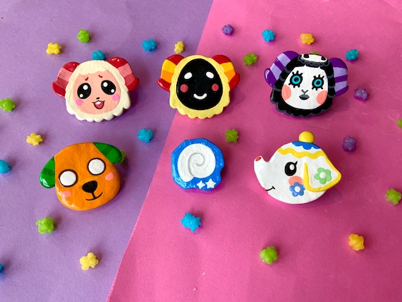 Animal Crossing Polymer Clay Pin Set D