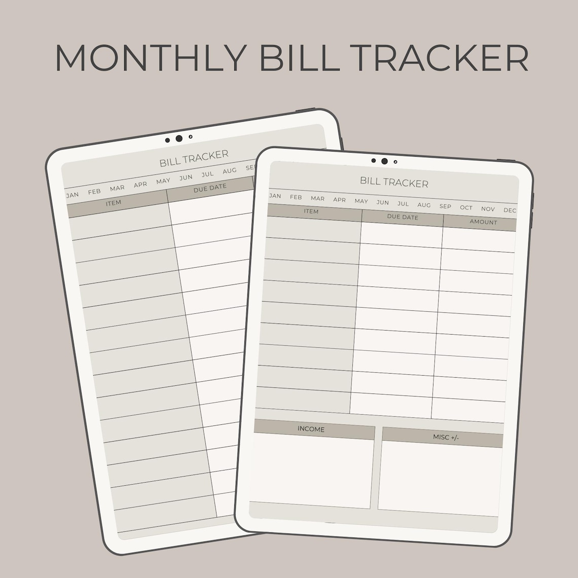 Minimal Bill Tracker - Etsy
