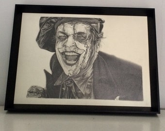 Jack Nicholson Joker ORIGINAL A4 (8,3 x 11,7 inches) pencil drawing - batman jack nicholson joker movie art handmade artwork poster