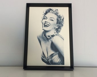 Marilyn Monroe pencil drawing art A4 (8,3 x 11,7 inches) print of drawing - actress singer model icon 50's handmade artwork poster