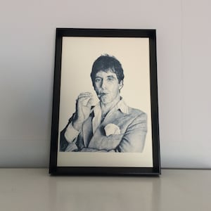 Dibujo a lápiz de película, impresión de dibujo A4 (8,3 x 11,7 pulgadas) - póster de obra de arte de película hecha a mano