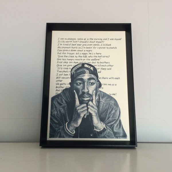 2Pac - Change l’art du dessin au crayon A4 (8,3 x 11,7 pouces) impression du dessin - tupac tupac shakur rap hiphop affiche d’œuvres d’art faites à la main