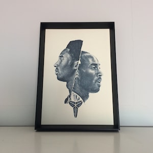 Dibujo a lápiz de jugador de baloncesto, impresión artística A4 (8,3 x 11,7 pulgadas), dibujo - póster de obra de arte hecho a mano
