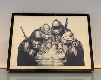 Ninja Turtles pencil drawing art A4 (8,3 x 11,7 inches) print of drawing - ninja turtles tmnt handmade artwork poster